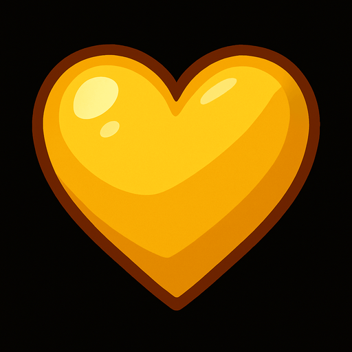 golden Heart.
In-Game asset.  2d.  High contrast.  No shadows