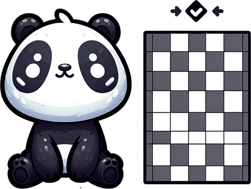 Panda.
Single Game Texture.  In-Game asset.  2d.  Blank background.  No shadows