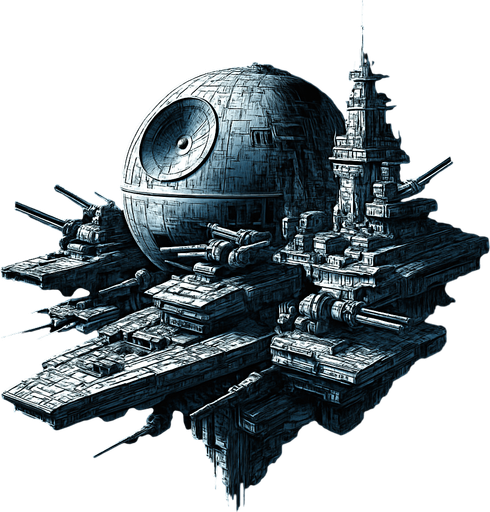 Uzay savaş istasyonu - Gerçekçi.
In-Game asset.  High contrast.  No shadows