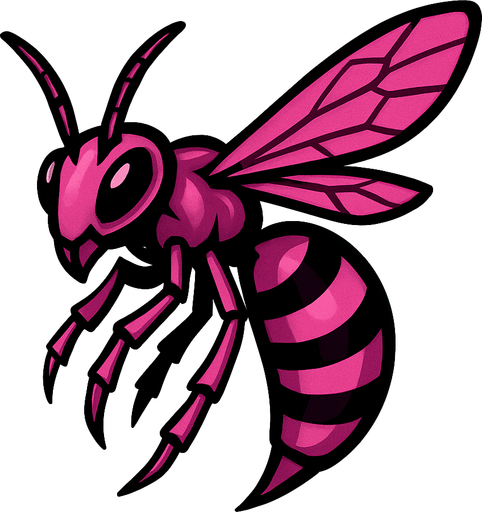 Guêpe rose.
In-Game asset.  2d.  High contrast.  No shadows