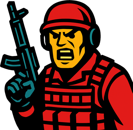 Modern çağ düşman.
In-Game asset.  2d.  High contrast.  No shadows