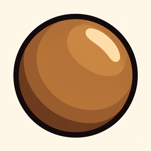 Açık kahve bilye.
In-Game asset.  2d.  High contrast.  No shadows