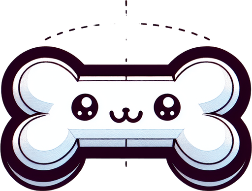 a cute looking dog toy shaped like a bone..
Single Game Texture. In-Game asset. 2d. Blank background. High contrast. No shadows.