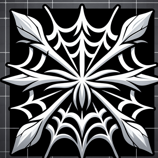white silk web.
Single Game Texture.  In-Game asset.  2d.  Blank background.  High contrast.  No shadows