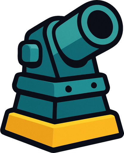 slow tower of tower defense.
In-Game asset.  2d.  High contrast.  No shadows