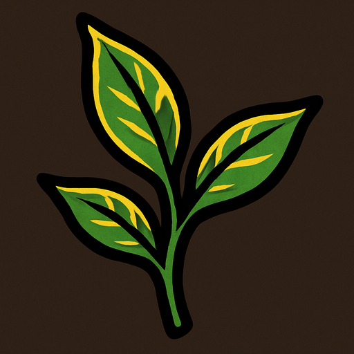 Tea leaf.
In-Game asset.  2d.  High contrast.  No shadows