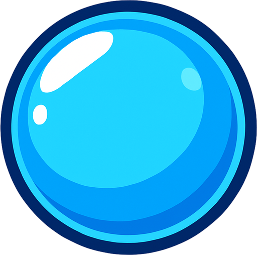 blue buble.
In-Game asset.  2d.  High contrast.  No shadows
