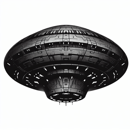 dark gray war fligt scifi crescent ufo.
Single Game Texture.  In-Game asset.  2d.  Blank background.  High contrast.  No shadows