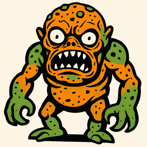 çirkin korkutucu uzaylı.
In-Game asset.  2d.  High contrast.  No shadows