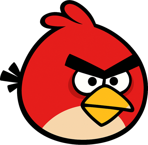 bird from angry birds.
In-Game asset.  2d.  High contrast.  No shadows