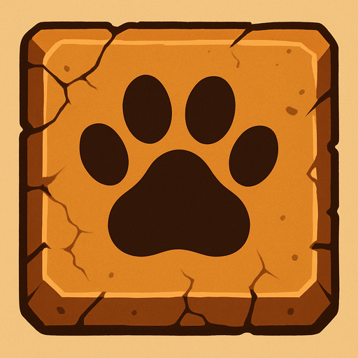 kedi pati izi olan bir platform ama kuşbakışı.
In-Game asset.  2d.  High contrast.  No shadows