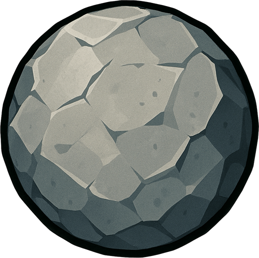 Yuvarlak taş.
In-Game asset.  2d.  High contrast.  No shadows