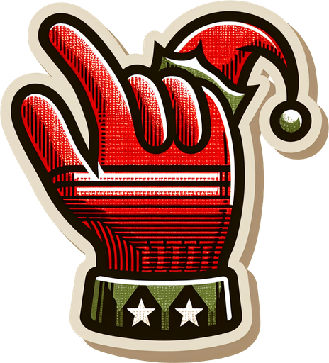 bloody christmas elf glove tapping at screen clipart. Just the glove.
Single Game Texture. In-Game asset. 2d. Blank background. High contrast. No shadows.