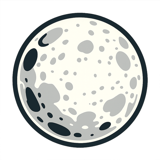 white full moon.
In-Game asset.  2d.  High contrast.  No shadows