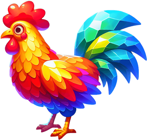 A chicken animal..
Single Game Texture. In-Game asset. 2d. Blank background. High contrast. No shadows.