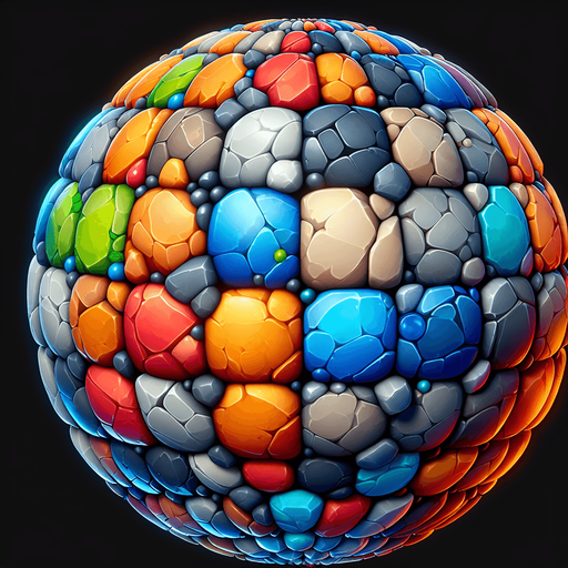 Different colors of stones, spheres in all 8 images, not text or pixels colors, mixed theme..
Single Game Texture. In-Game asset. 2d. Blank background. High contrast. No shadows.