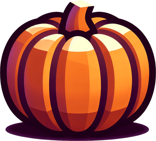 stylized halloween pumpkin.
Single Game Texture. In-Game asset. 2d. Blank background. High contrast. No shadows.