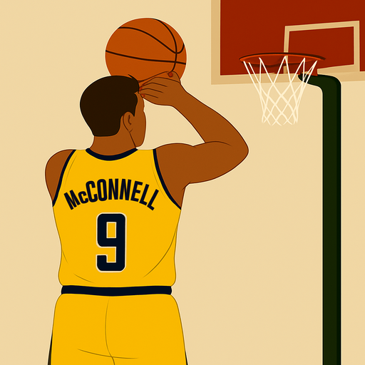 Make player TJ mconnel in a yellow pacers jersey