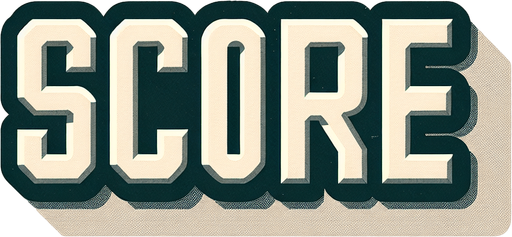 Generate an image of the word "Score" in a clean, bold, and modern font. The text should be centered on a plain or slightly textured background, making it suitable for a video game UI. The font should be simple yet eye-catching, with a slight glow or shadow effect to enhance readability..
Single Game Texture.  In-Game asset.  2d.  Blank background.  High contrast.  No shadows