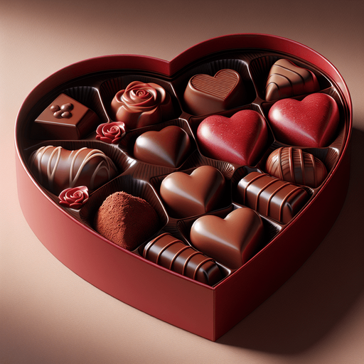 heart shaped red chocolate box