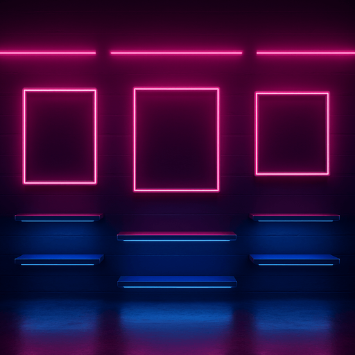 Make a shop backdrop with display shelves and framed areas to place items