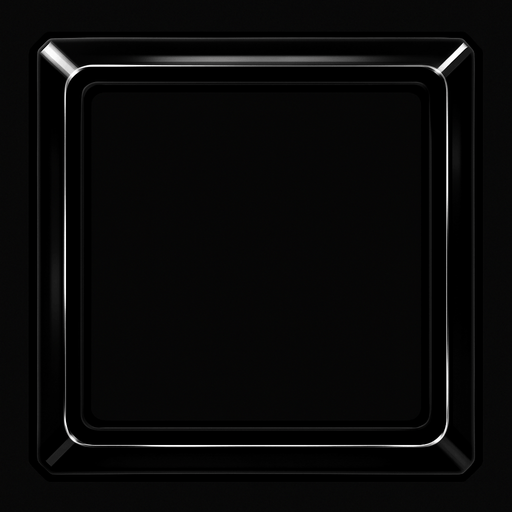 Shiny black rectangle frame.
In-Game asset.  2d.  High contrast.  No shadows