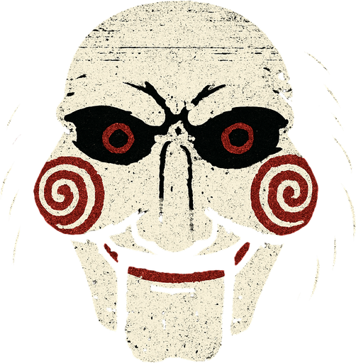 saw face have film effect.
In-Game asset.  2d.  High contrast.  No shadows