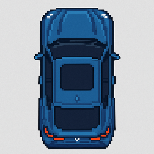 BMW X6 pixel art bird's eye view.
In-Game asset.  2d.  High contrast.  No shadows