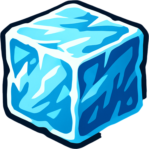 Ice block.
In-Game asset.  2d.  High contrast.  No shadows
