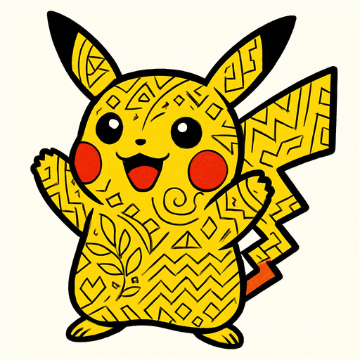 PATTERNED YELLOW
TOP POKEMON.
In-Game asset.  2d.  High contrast.  No shadows