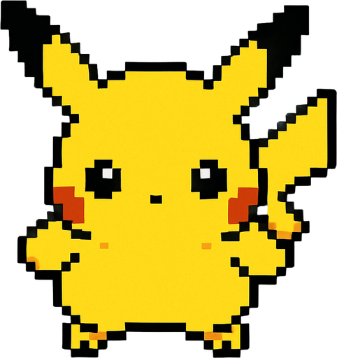 Pikachu visto desde arriba.
In-Game asset.  2d.  High contrast.  No shadows