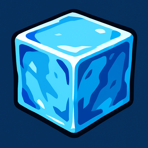 Ice cube.
In-Game asset.  High contrast.  No shadows