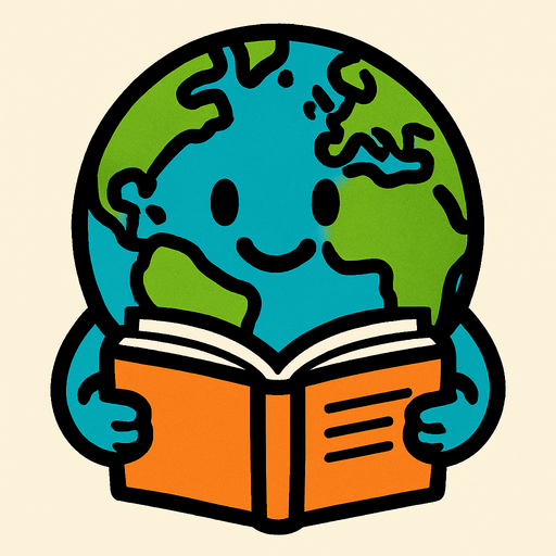 Planeta tierra con un libro.
In-Game asset.  2d.  High contrast.  No shadows