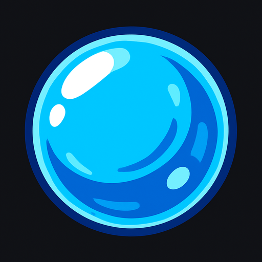 : Water bubble.
In-Game asset.  2d.  High contrast.  No shadows