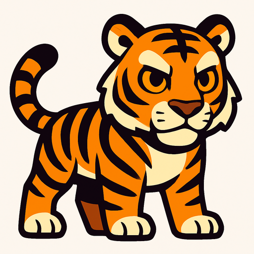 Create a tigre.
In-Game asset.  High contrast.  No shadows