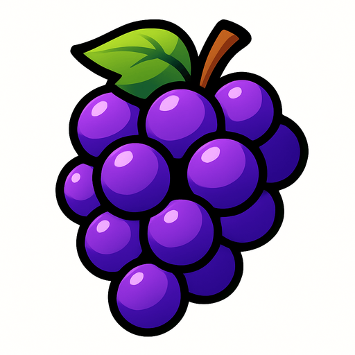 grape.
In-Game asset.  2d.  High contrast.  No shadows