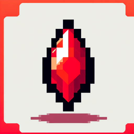red projectile rune. pixelated. 8-bit.
Single Game Texture. In-Game asset. 2d. Blank background. High contrast. No shadows.