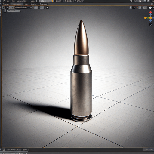 Bullet.
Single Game Texture.  In-Game asset.  2d.  Blank background.  High contrast.  No shadows. 3d