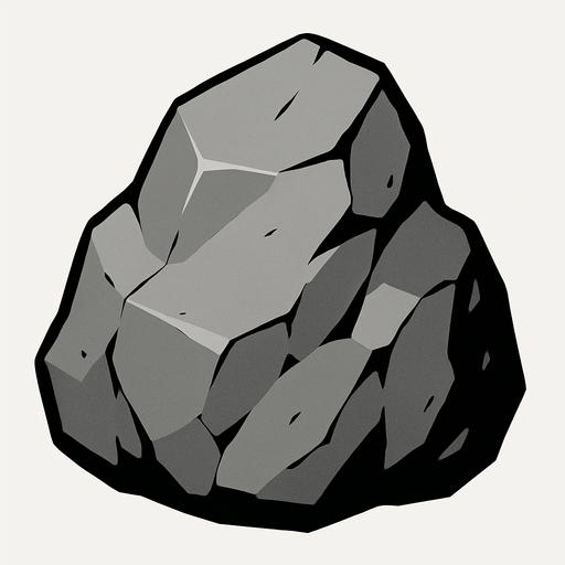 Rock (Gray).
In-Game asset.  2d.  High contrast.  No shadows