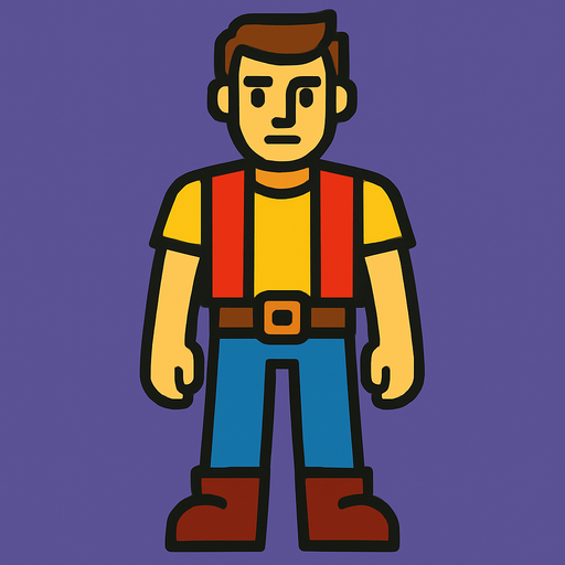 Human.
In-Game asset.  2d.  High contrast.  No shadows