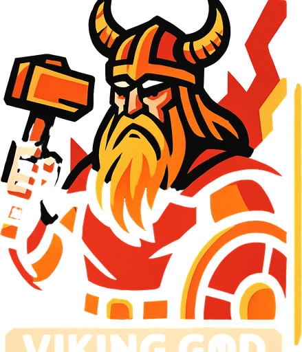 viking god card.
In-Game asset.  2d.  High contrast.  No shadows