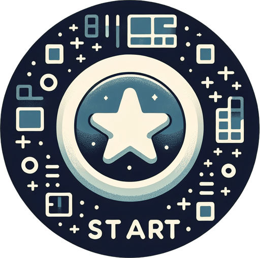make a start button logo.
Single Game Texture. In-Game asset. 2d. Blank background. High contrast. No shadows.