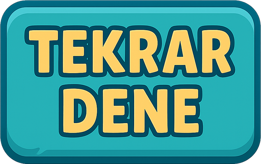 "Tekrar Dene" yazan bir görsel olacak . No background. Transparent background. Blank background. No shadows. 2d. In-Game asset. flat