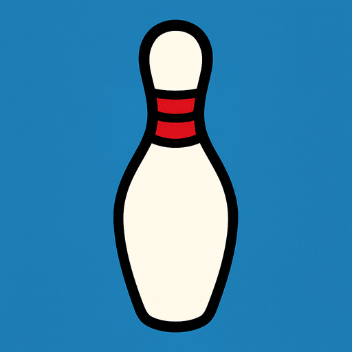 Bowling pin.
In-Game asset.  2d.  High contrast.  No shadows