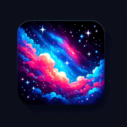 galaxy background.
Single Game Texture. In-Game asset. 2d. Blank background. High contrast. No shadows.