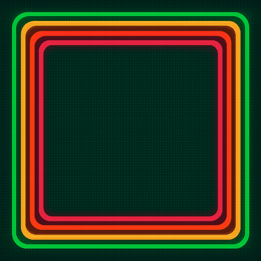 Borra todo lo del sentro y crea un marco multicolor retro