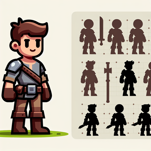 a cartoon full body person.
Single Game Texture. In-Game asset. 2d. Blank background. High contrast. No shadows.
