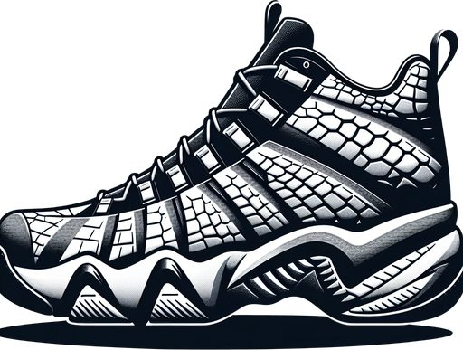 one gator shoe side view.
Single Game Texture.  In-Game asset.  2d.  Blank background.  High contrast.  No shadows