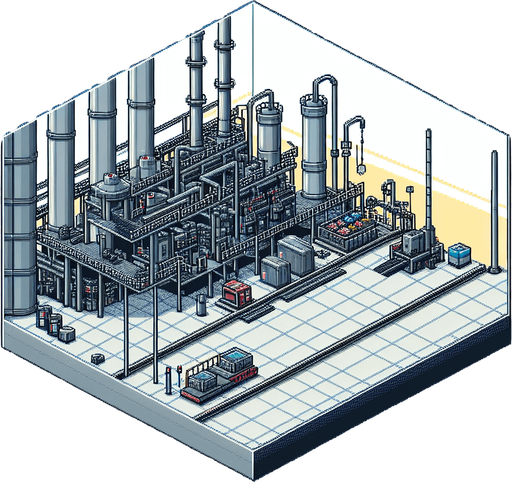 Pixel art, side view of a concrete factory floor . Single Game Texture. In-Game asset. 2d. Blank background. High contrast. No shadows.
