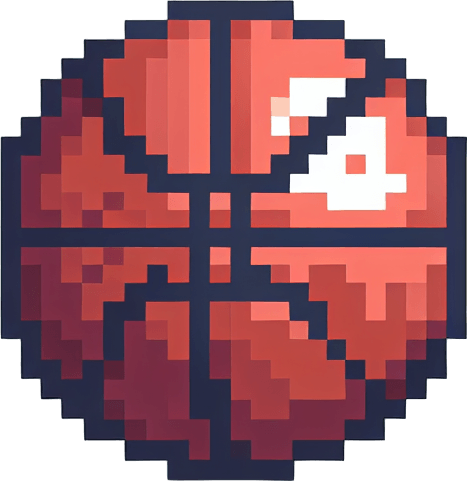 basketball ball. pixelated. 8 bit.
Single Game Texture. In-Game asset. 2d. Blank background. High contrast. No shadows.